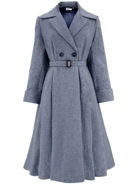 1940s Vintage Promenade Swing Coat in Navy Blue