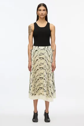 Abstract Wood Grain Pleated Skirt