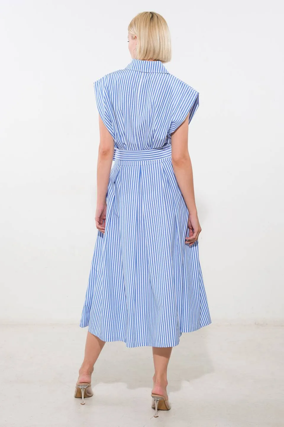 ALONG THE SHORELINE WOVEN MIDI DRESS