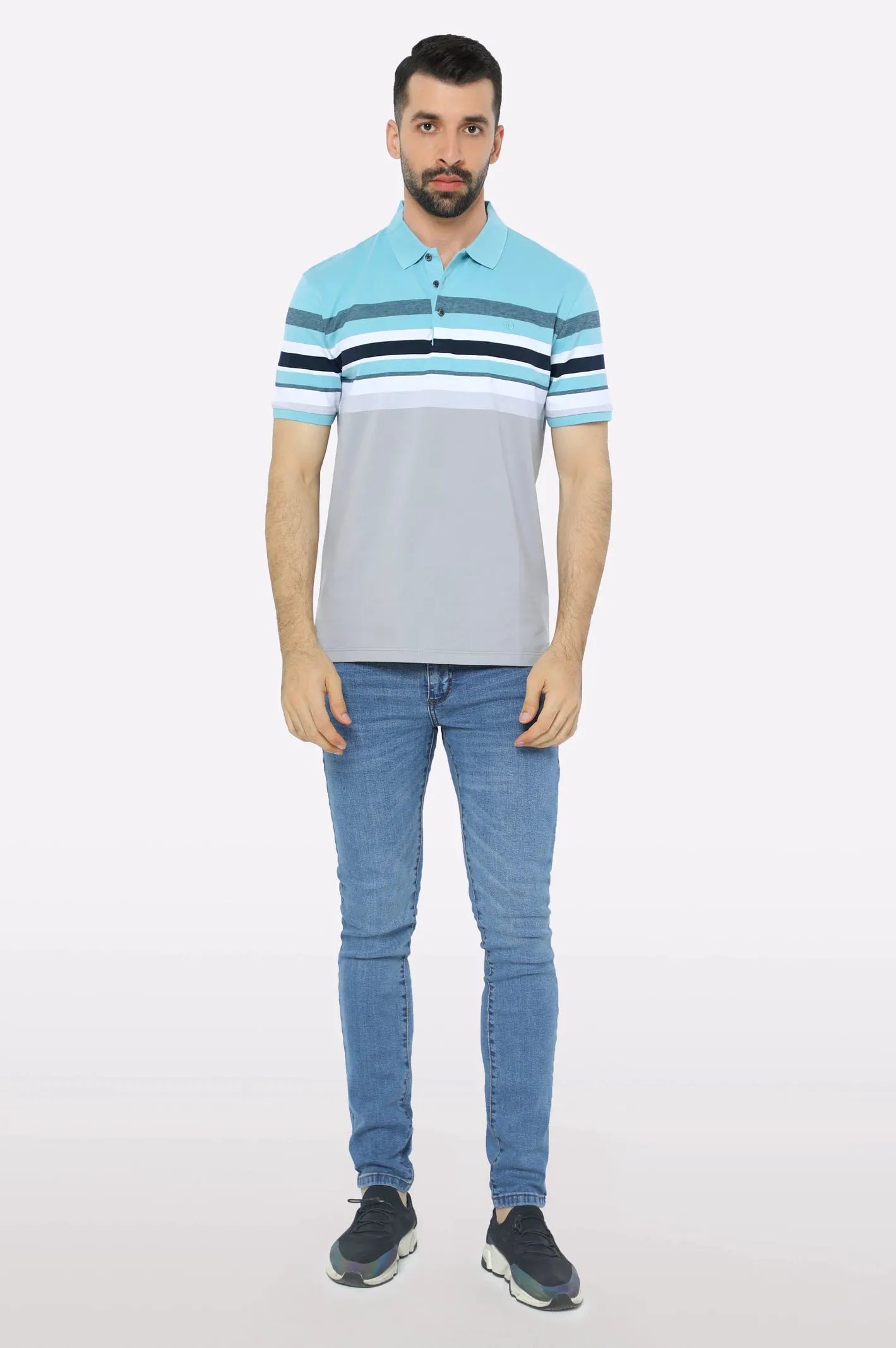 Aqua Yarn Dyed Polo