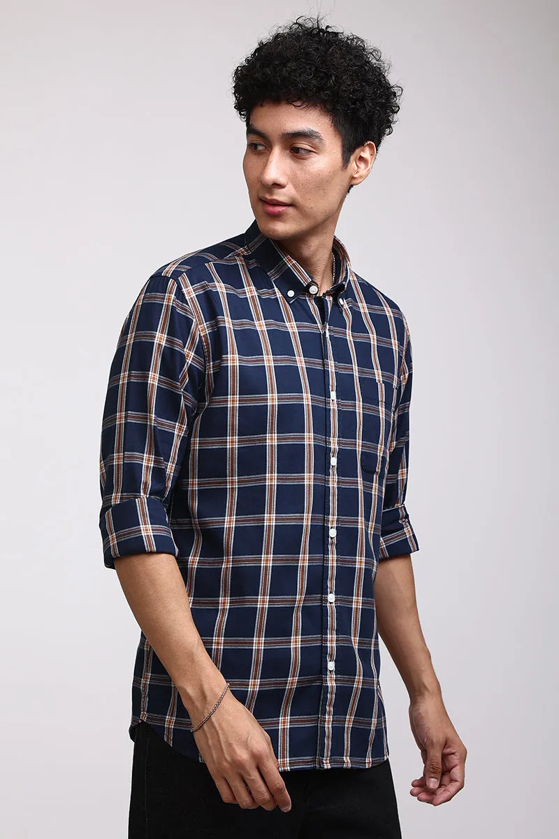 Basic Checks Navy Shirt