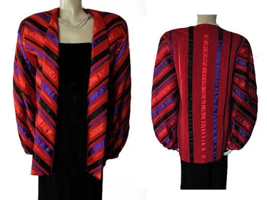 *BEAUTIFUL VINTAGE ‘60s / 70’s DESIGNER TACHI CASTILLO FROM MEXICO PIN TUCKS & SATIN RIBBON JACKET