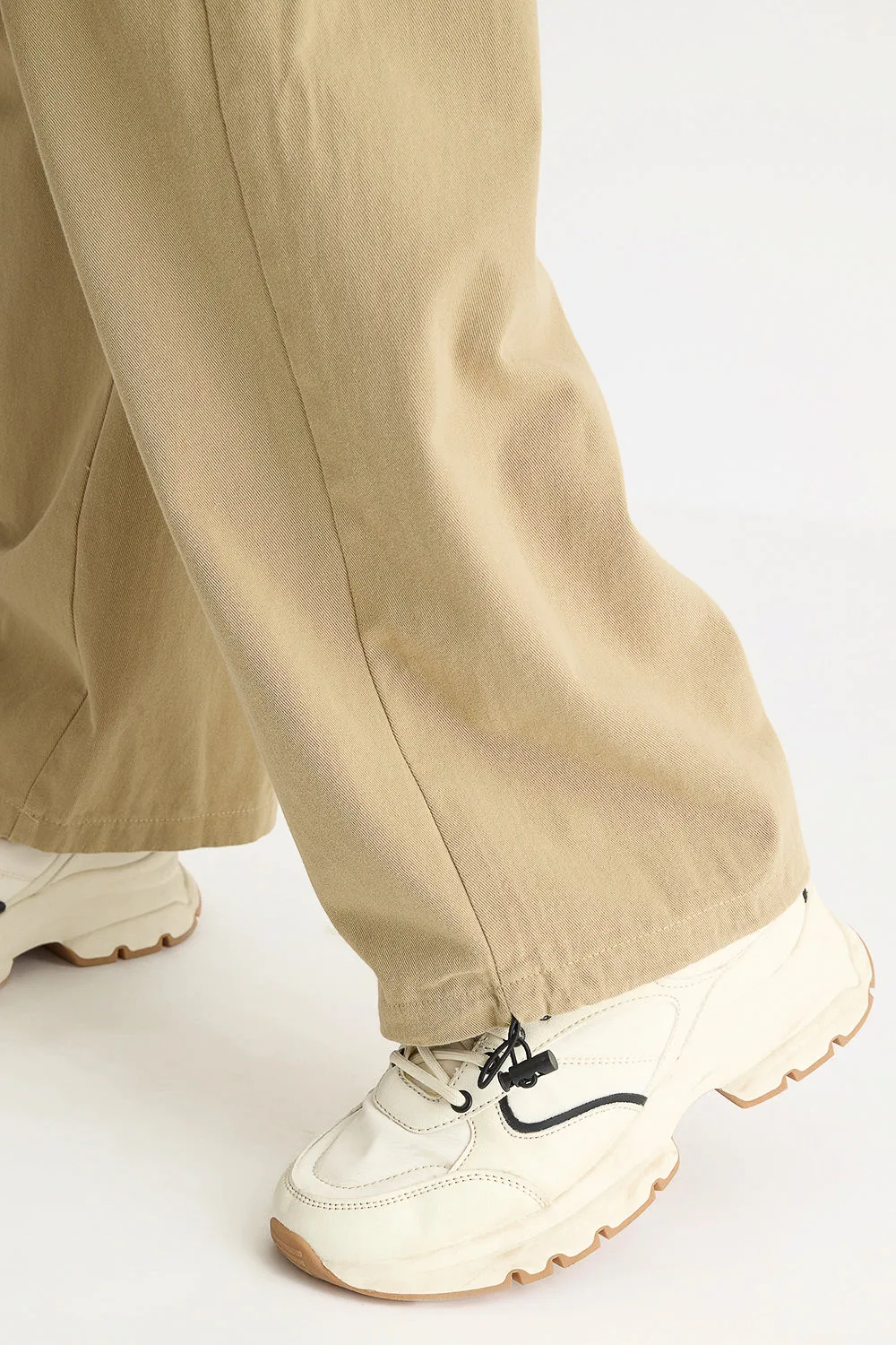 Beige Elasticated Parachute Cargo