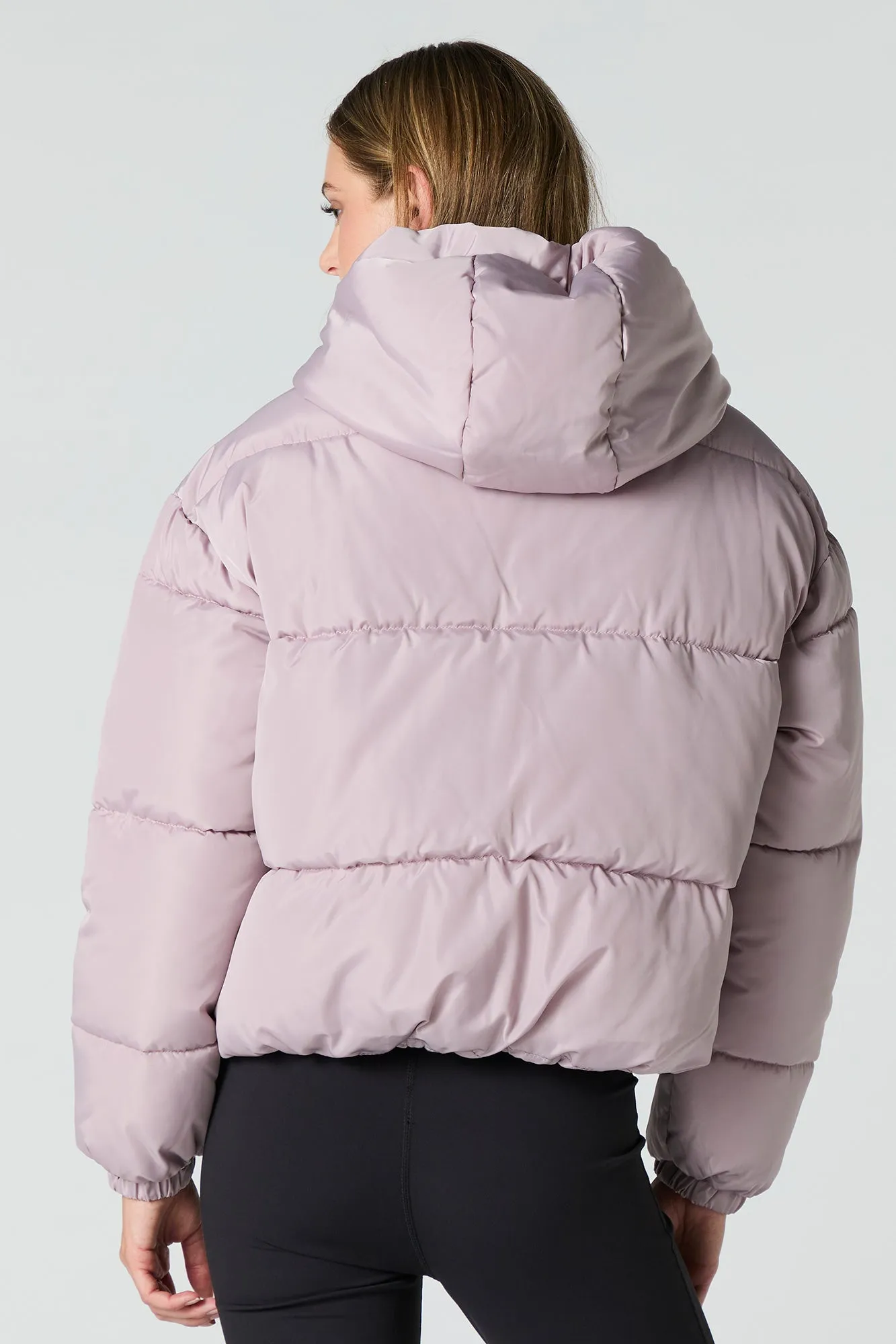 Blouson bouffant avec capuchon et taille coulissante