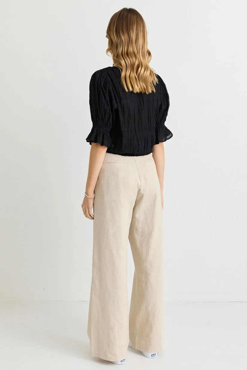 Boardwalk Natural Ramie Extended Waist Pants