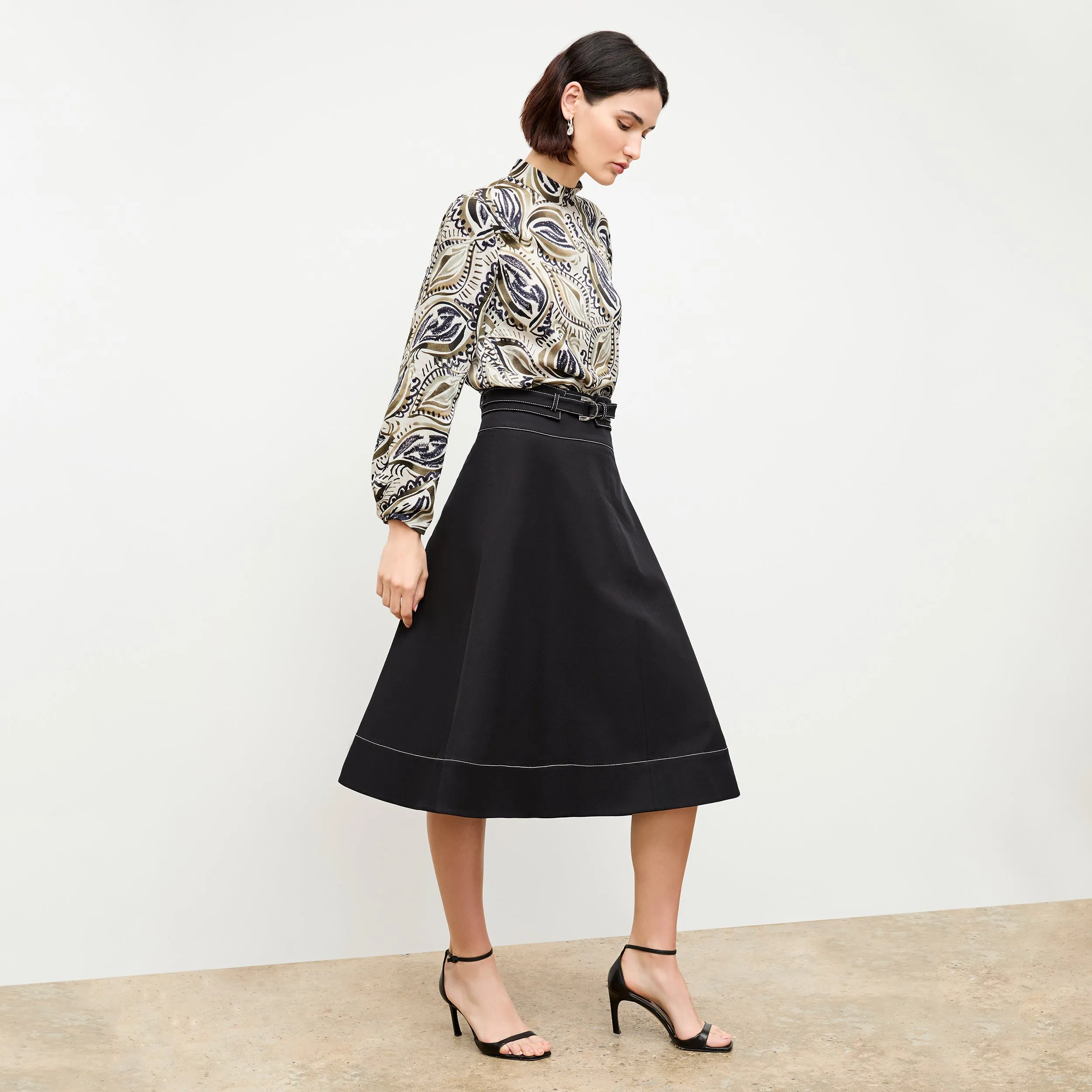 Bodhi Skirt - Contrast Stitch Eco Better Than Denim :: Black