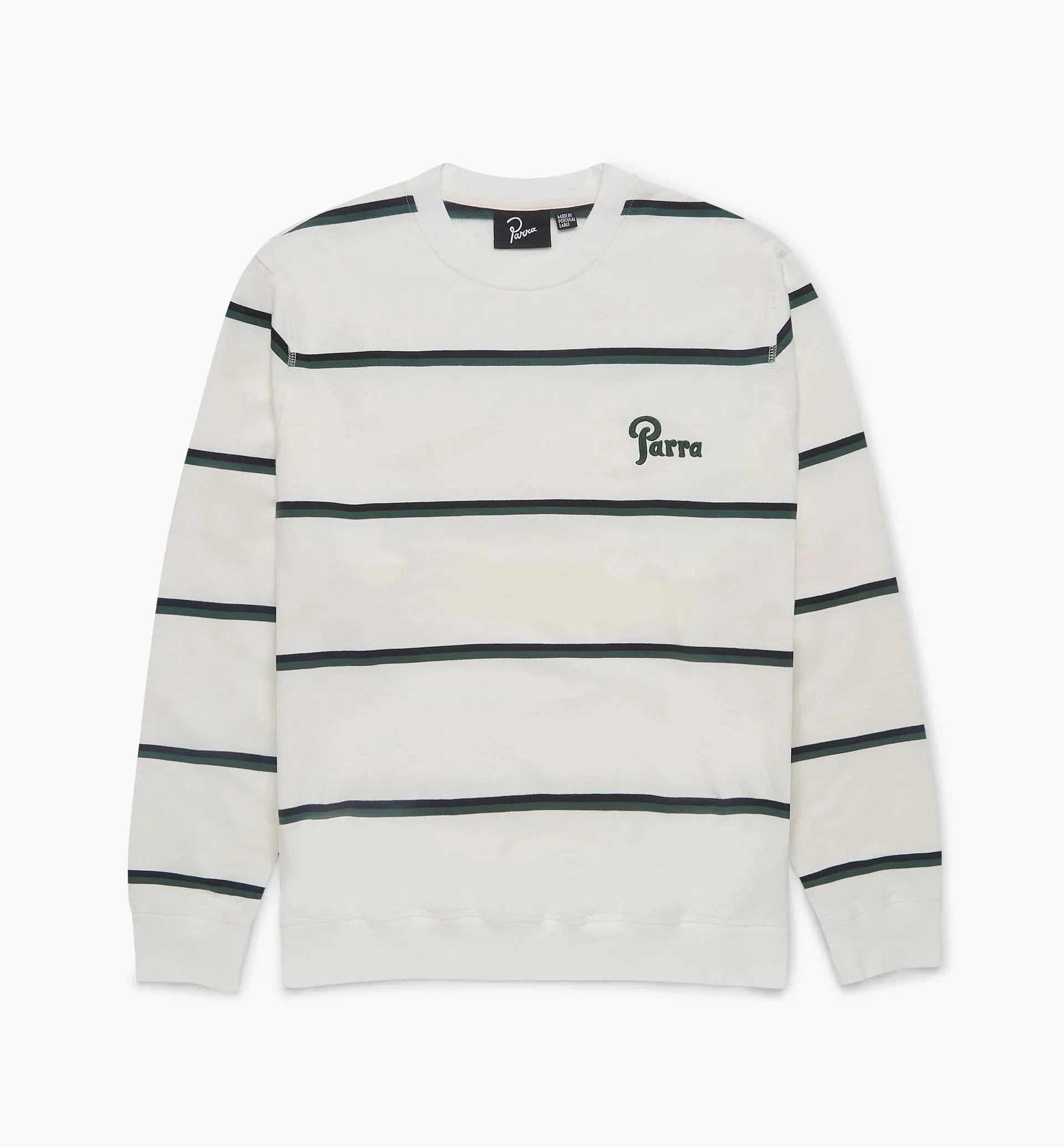 by Parra Fancy Logo Stripped Crewneck