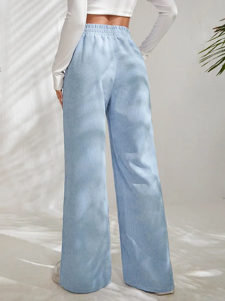 Casual Corduroy Wide Leg Pants