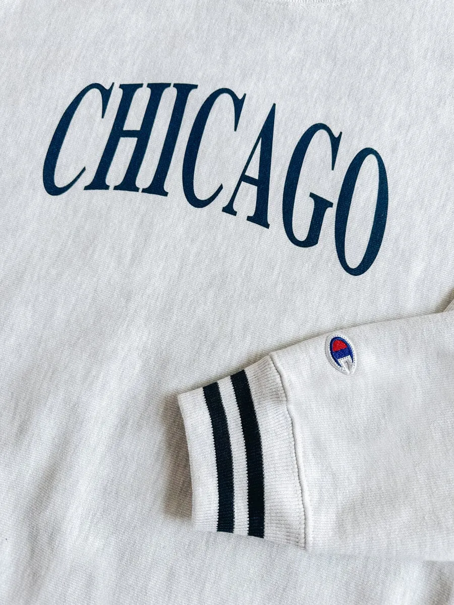 Chicago Champion Striped Rib Crewneck - Midnight Navy