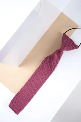 Children's Knitted Tie In Berry