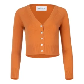 Citrus V-Neck Cropped Cardigan