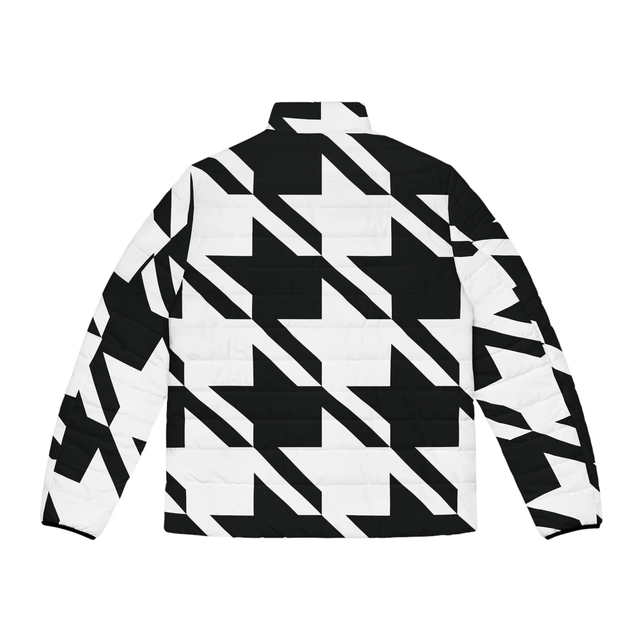 Classic Houndstooth Puffer: Men's Stylish Winter Coat