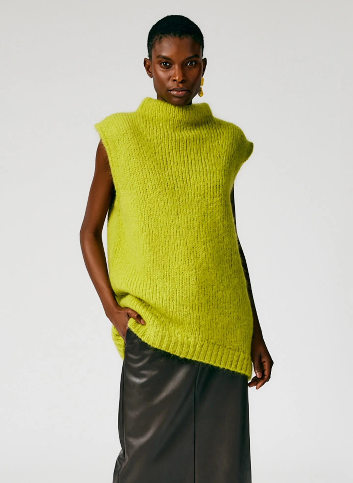 Claude Mohair Cocoon Funnelneck Vest