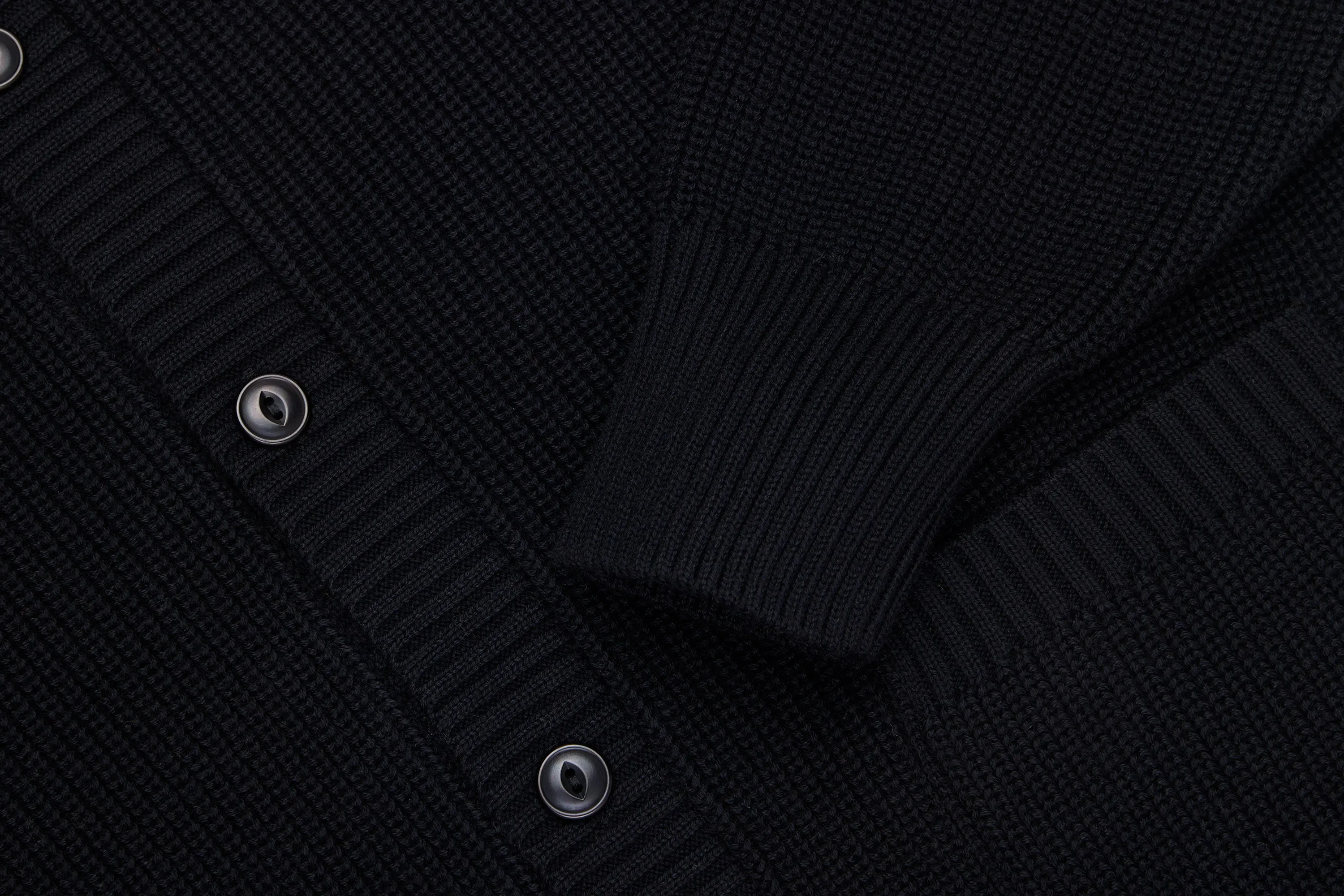 Cotton Collared Cardigan ~ Black