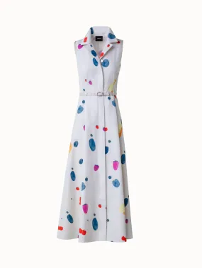 Chic Cotton Midi Dress with Vibrant Fruit Print