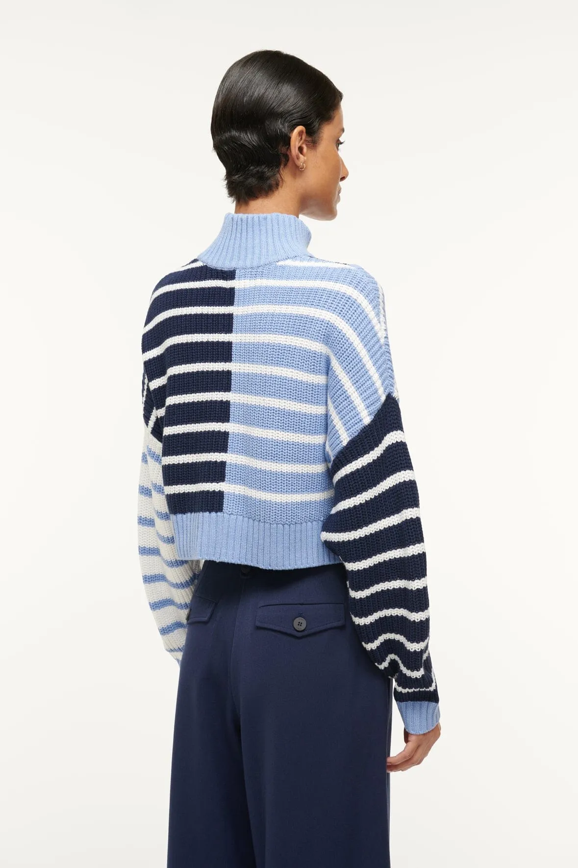 Cropped Hampton Sweater ~ Adriatic Stripe