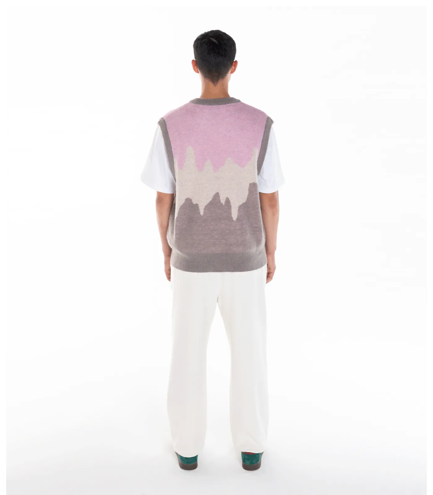 DRIPPY V-NECK KNITTED VEST - MULTI