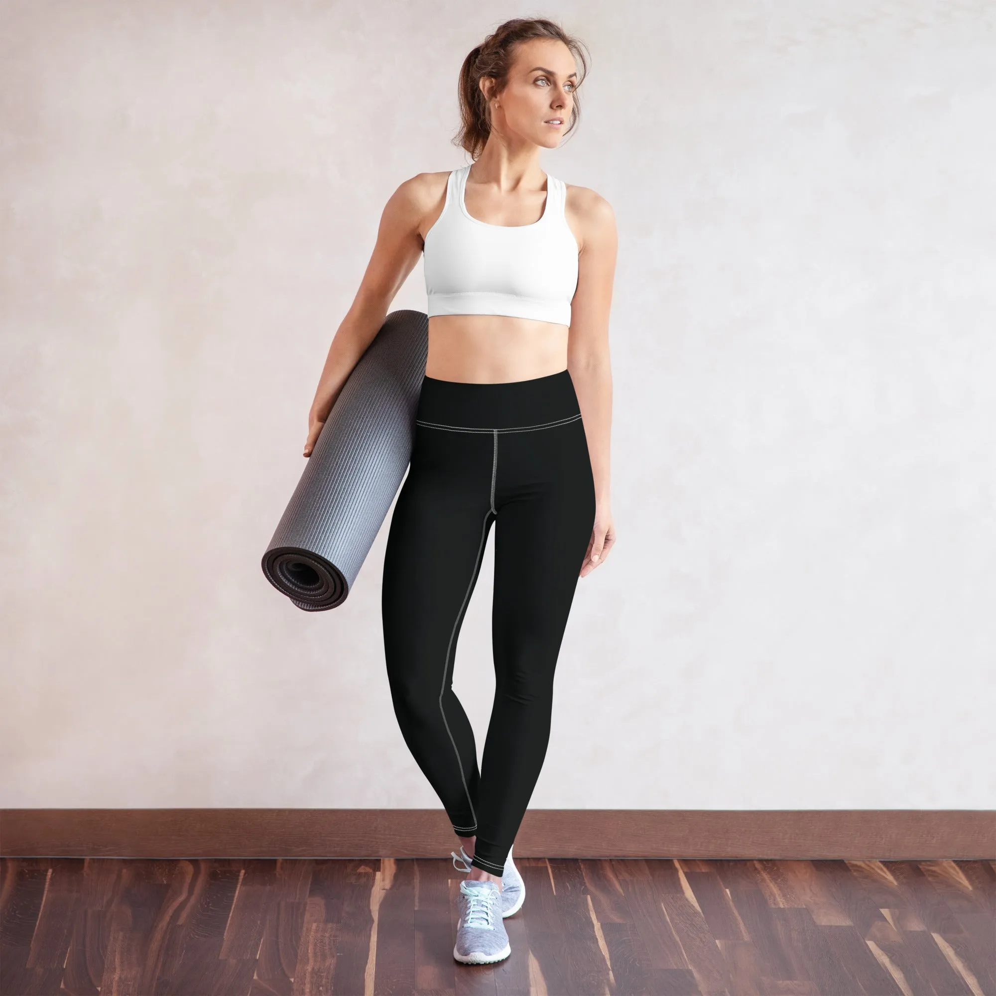 Effortless Active Style: Solid Color Leggings for Her - Noir