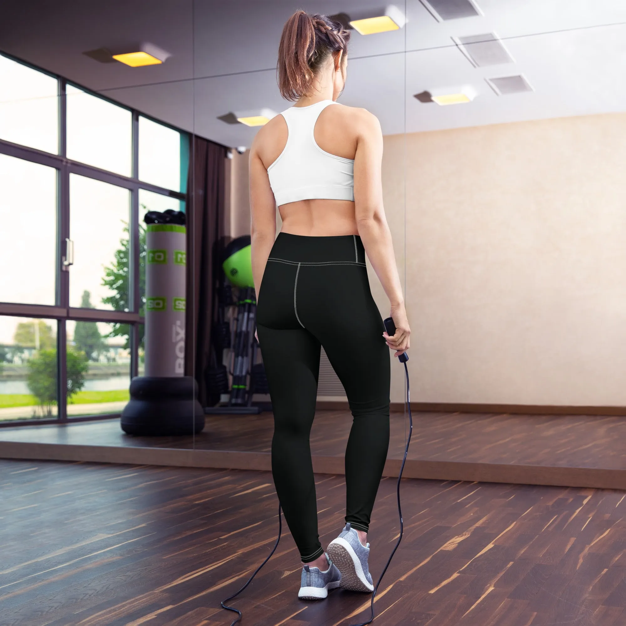 Effortless Active Style: Solid Color Leggings for Her - Noir