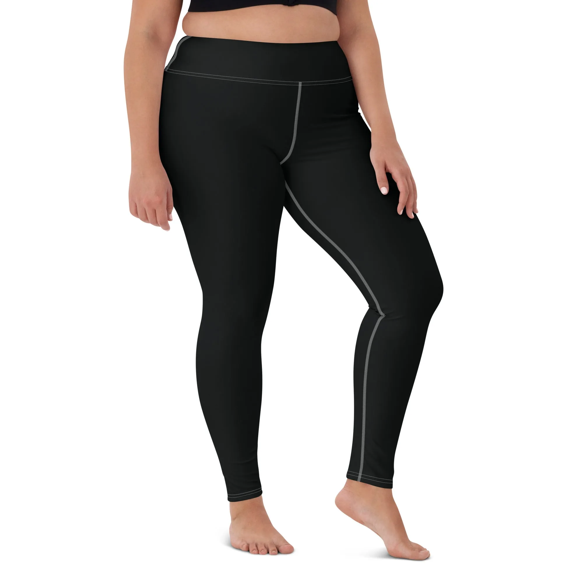 Effortless Active Style: Solid Color Leggings for Her - Noir