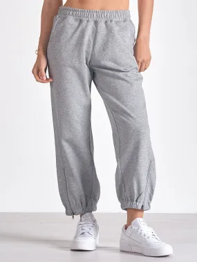 Elan Zipper Joggers - Heather Grey