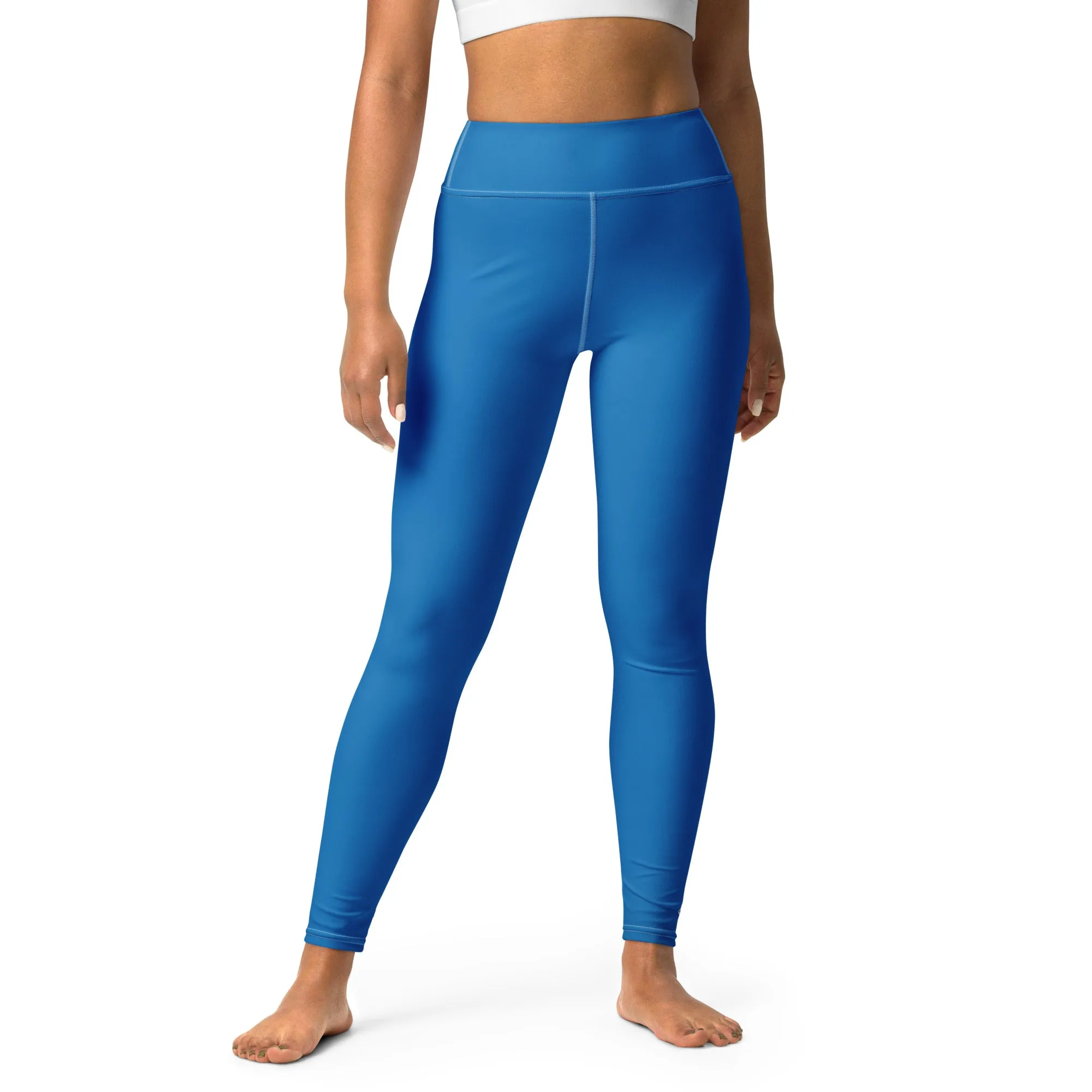 Essential Activewear: Solid Color Leggings for Her - Azul