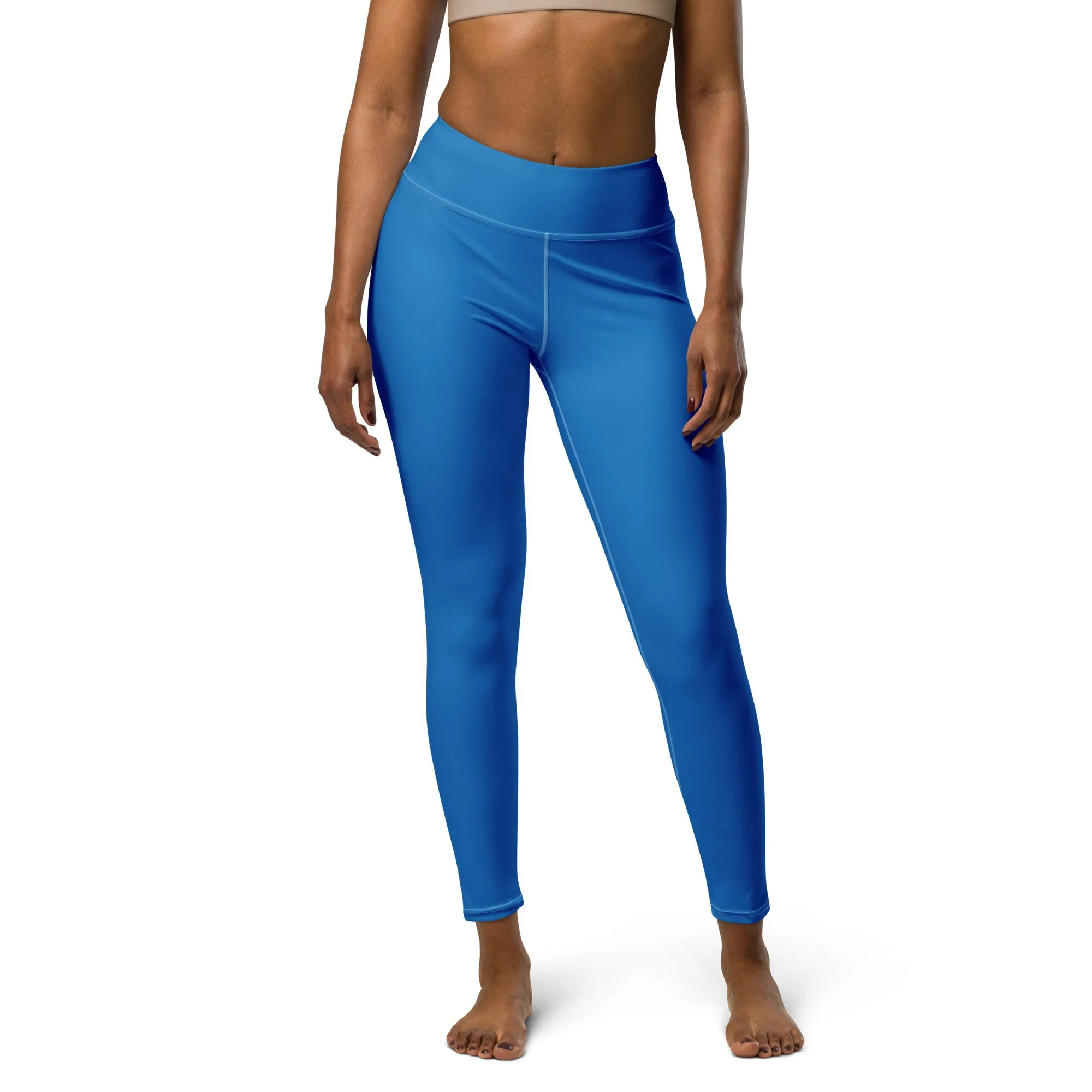 Essential Activewear: Solid Color Leggings for Her - Azul