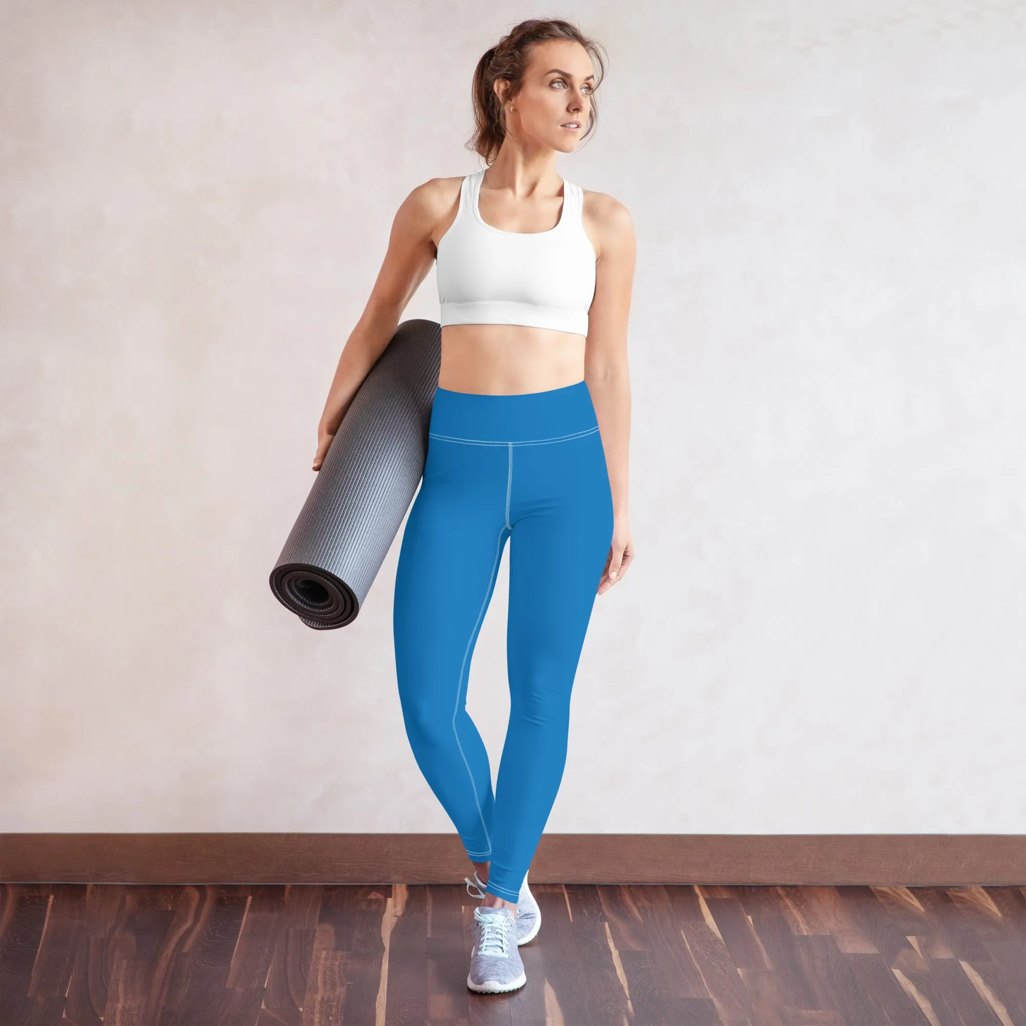 Essential Activewear: Solid Color Leggings for Her - Azul