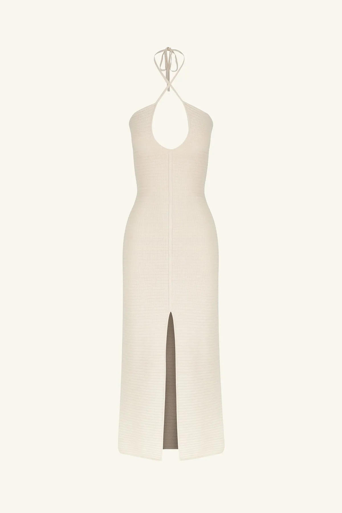 EVE KEYHOLE MIDI DRESS - BONE