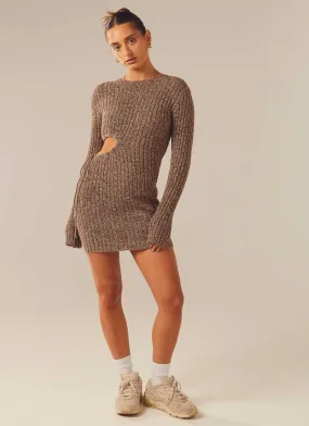 Finesse Knit Mini Dress - Cinnamon