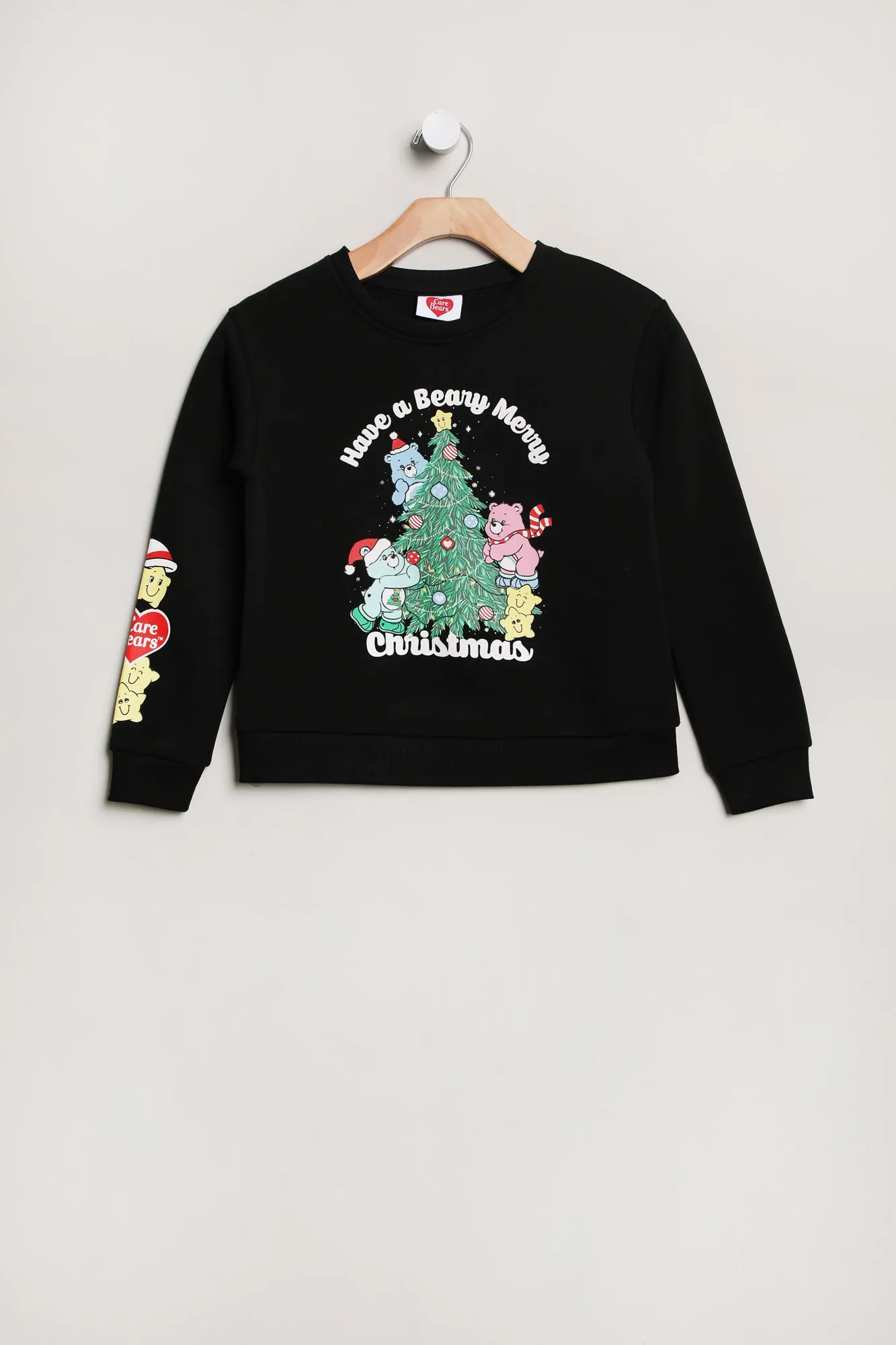 Girls' Care Bears Have A Beary Merry Christmas Graphic Crew Neck Sweatshirt