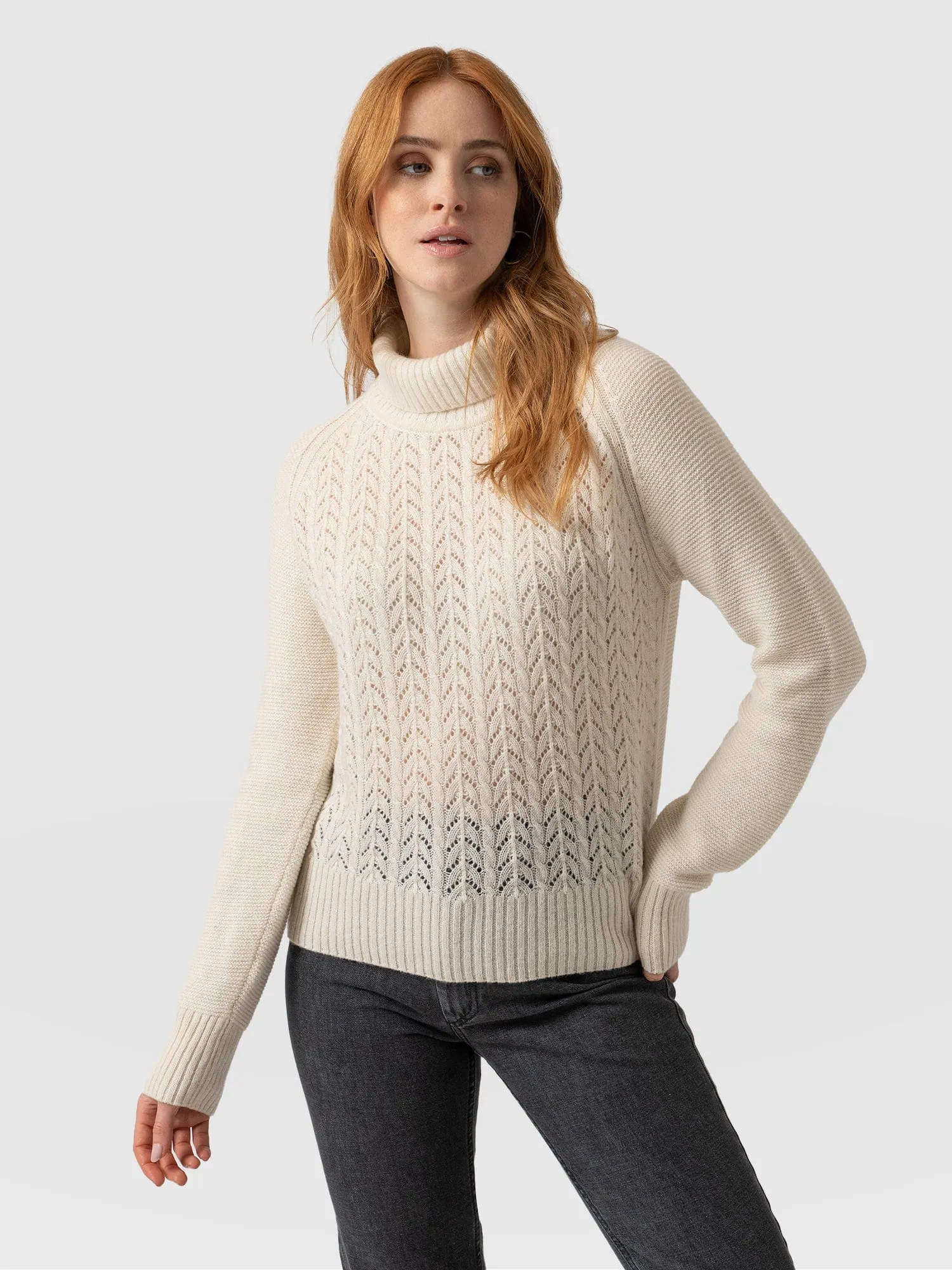 Glen Cable Knit Jumper - Cream