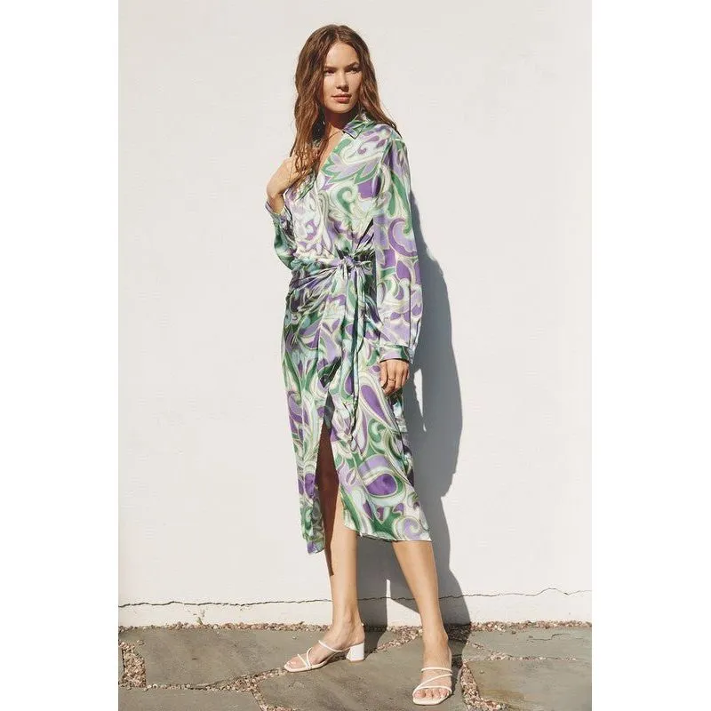 Groovy Girl Midi Shirt Wrap Dress