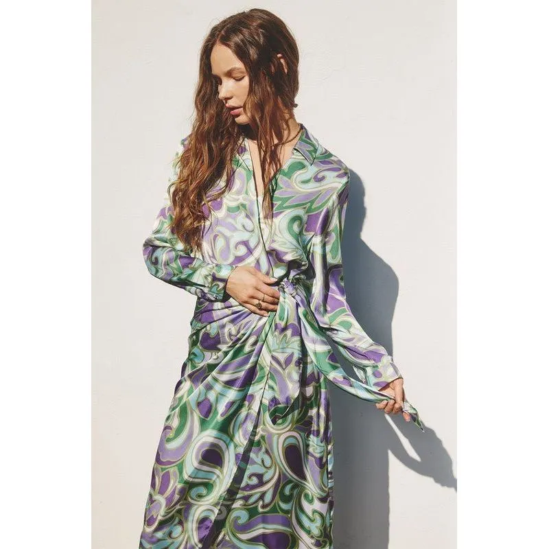 Groovy Girl Midi Shirt Wrap Dress