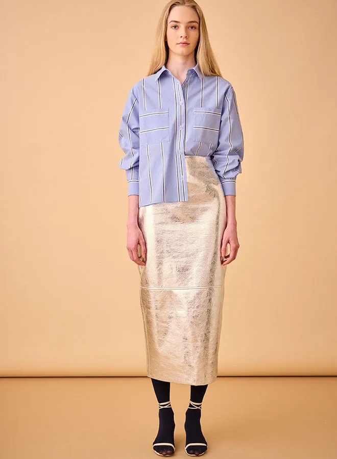 Silver Crinkled Hunter Bell Cameron Skirt