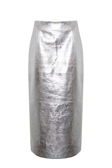 Silver Crinkled Hunter Bell Cameron Skirt