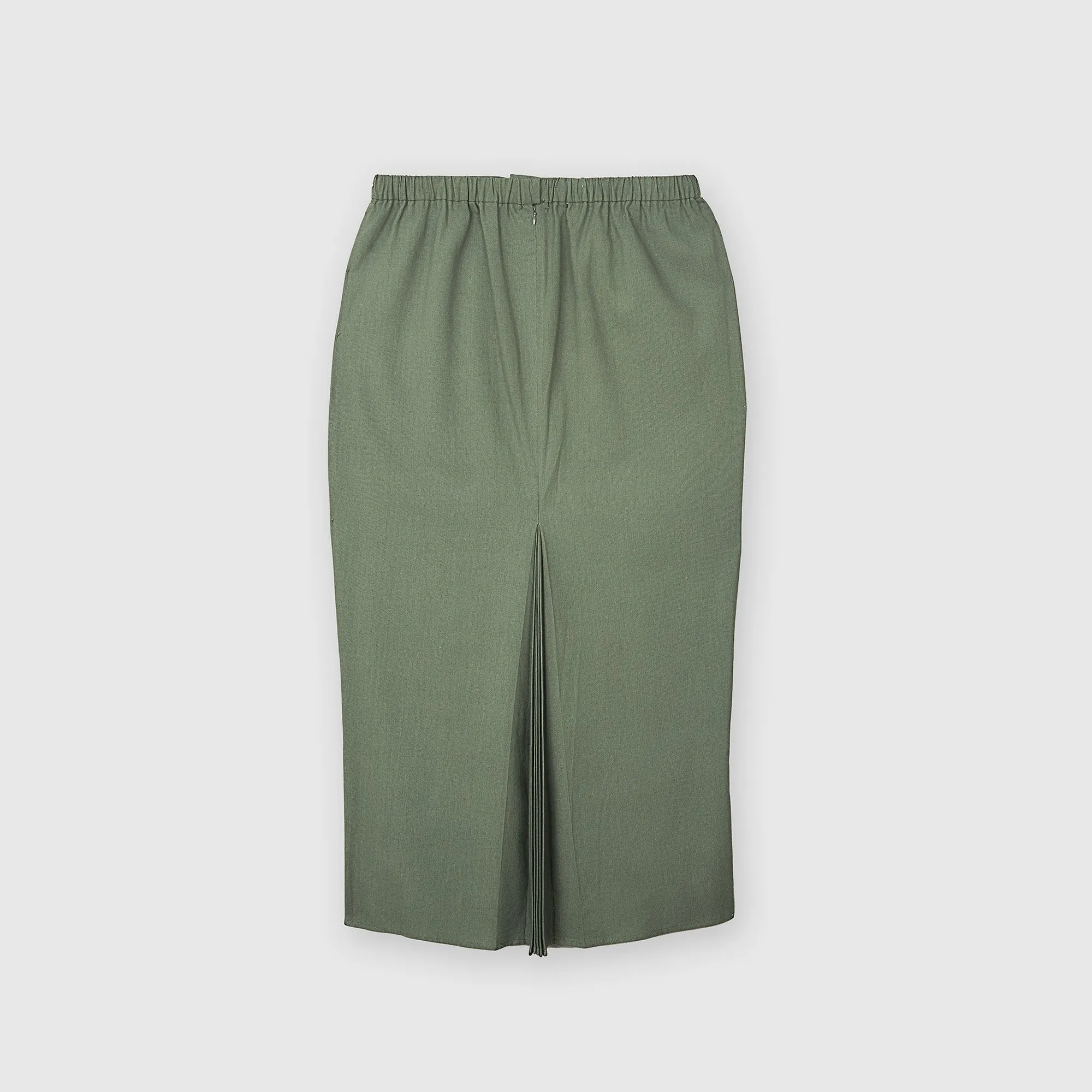 Linen Back Pleated Skirt