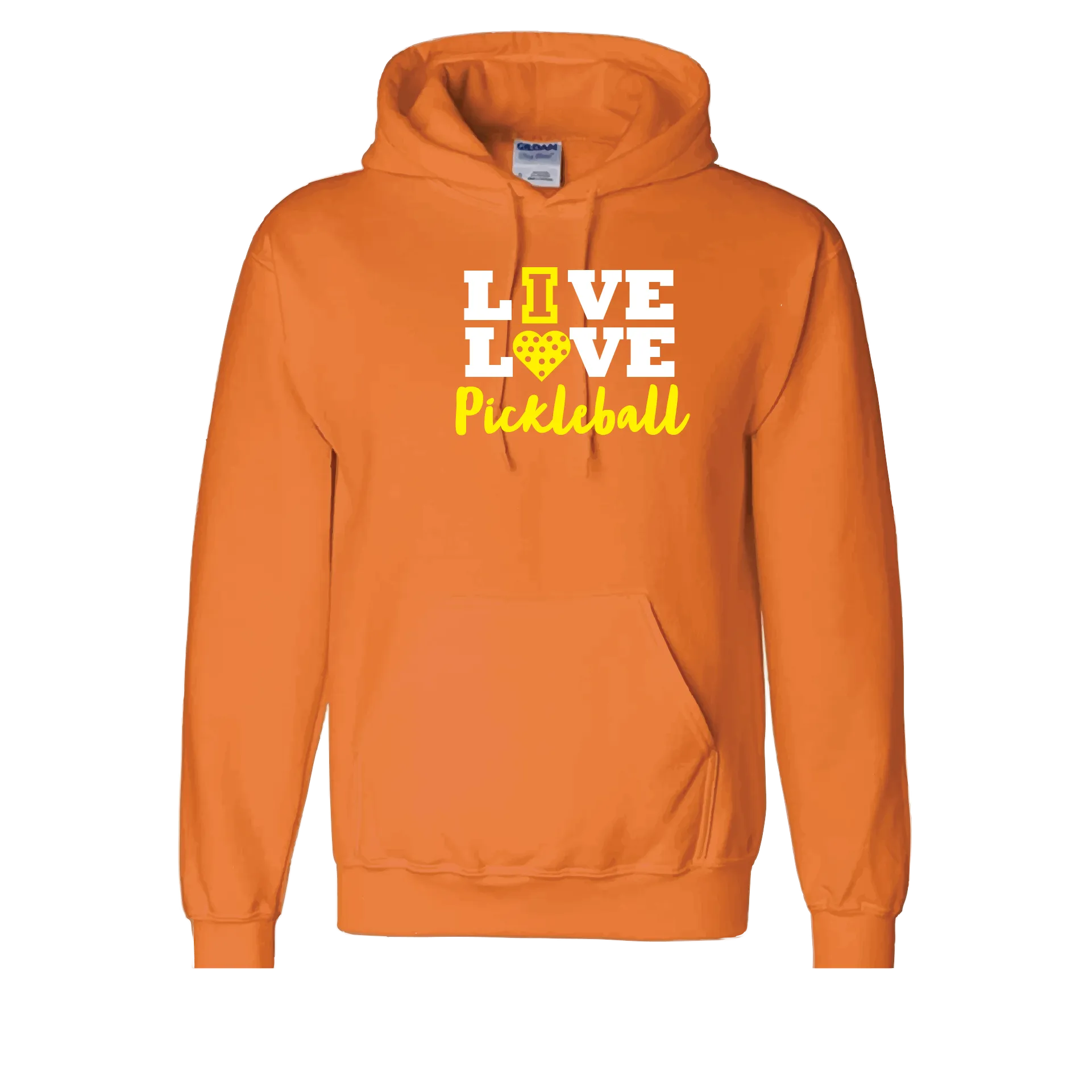 Live Love Pickleball | Unisex Hoodie Pickleball Sweatshirt | 50% Cotton 50% Polyester