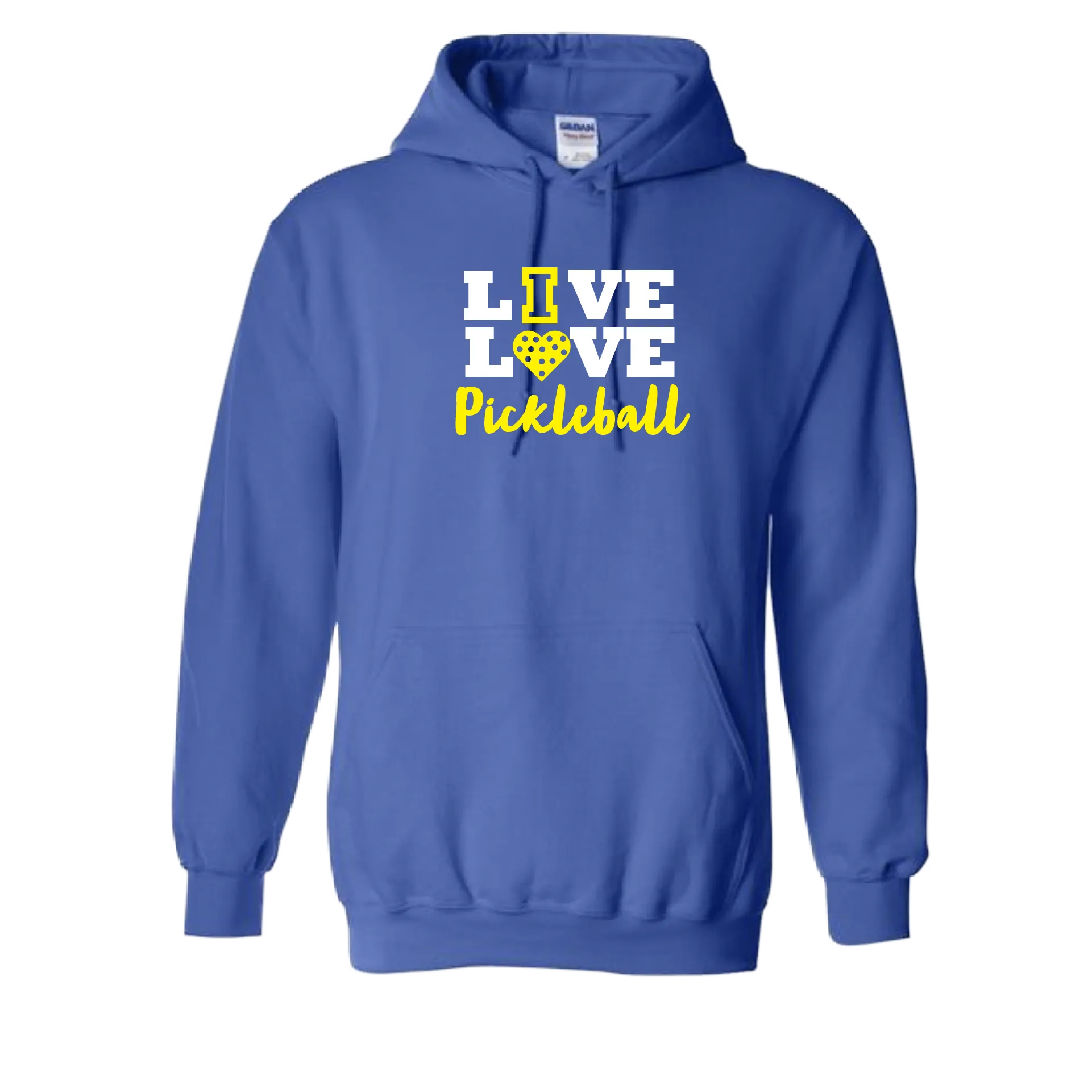 Live Love Pickleball | Unisex Hoodie Pickleball Sweatshirt | 50% Cotton 50% Polyester