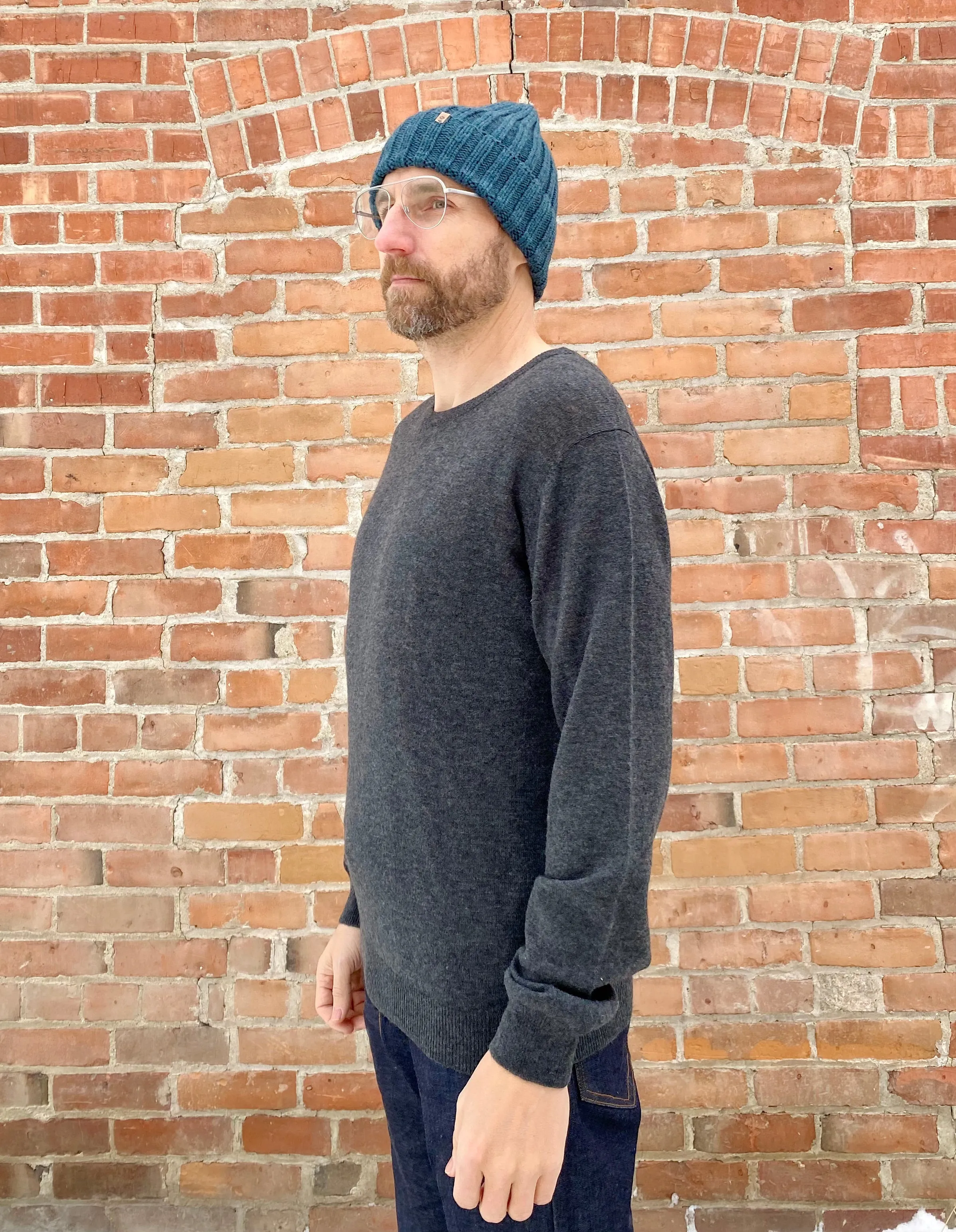 Merino Unisex Crew Sweater in Charcoal Grey