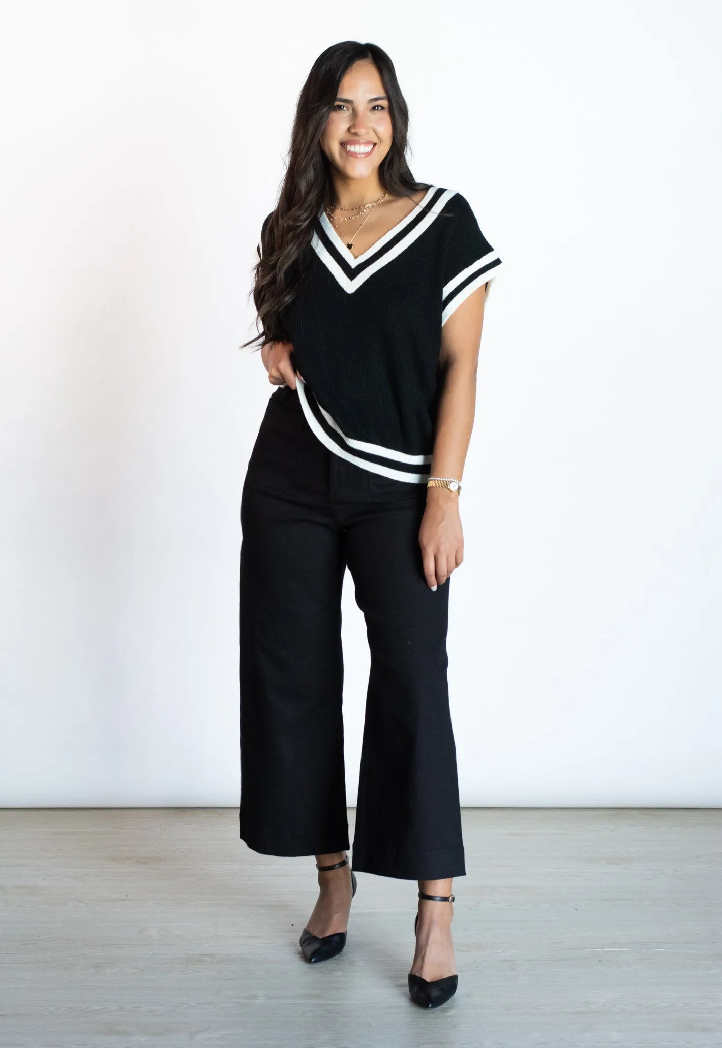 Modern Metropolis Black Washed Wide Leg Pants