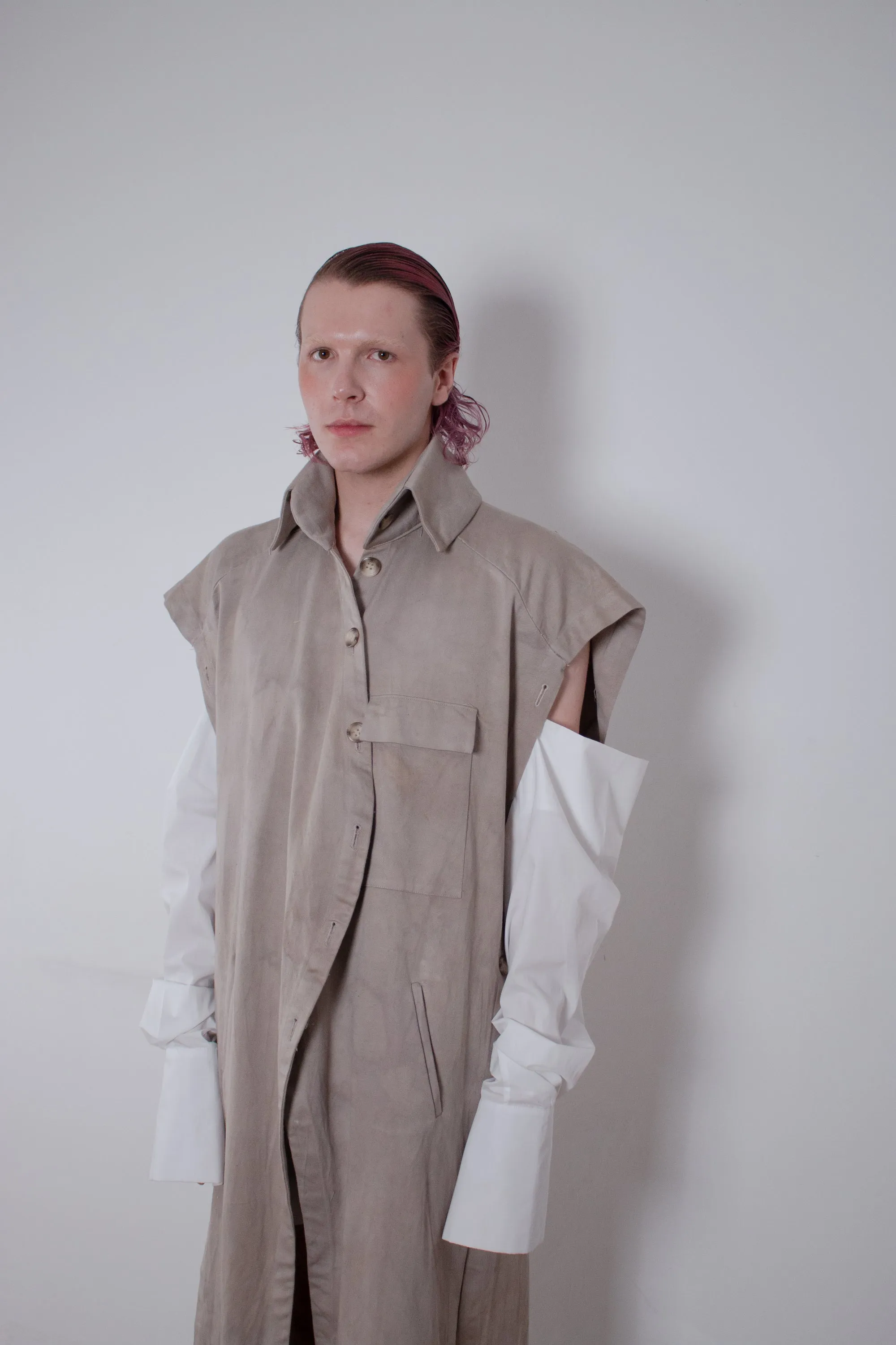 Naturally Dyed Elongated Cotton Twill Jacket