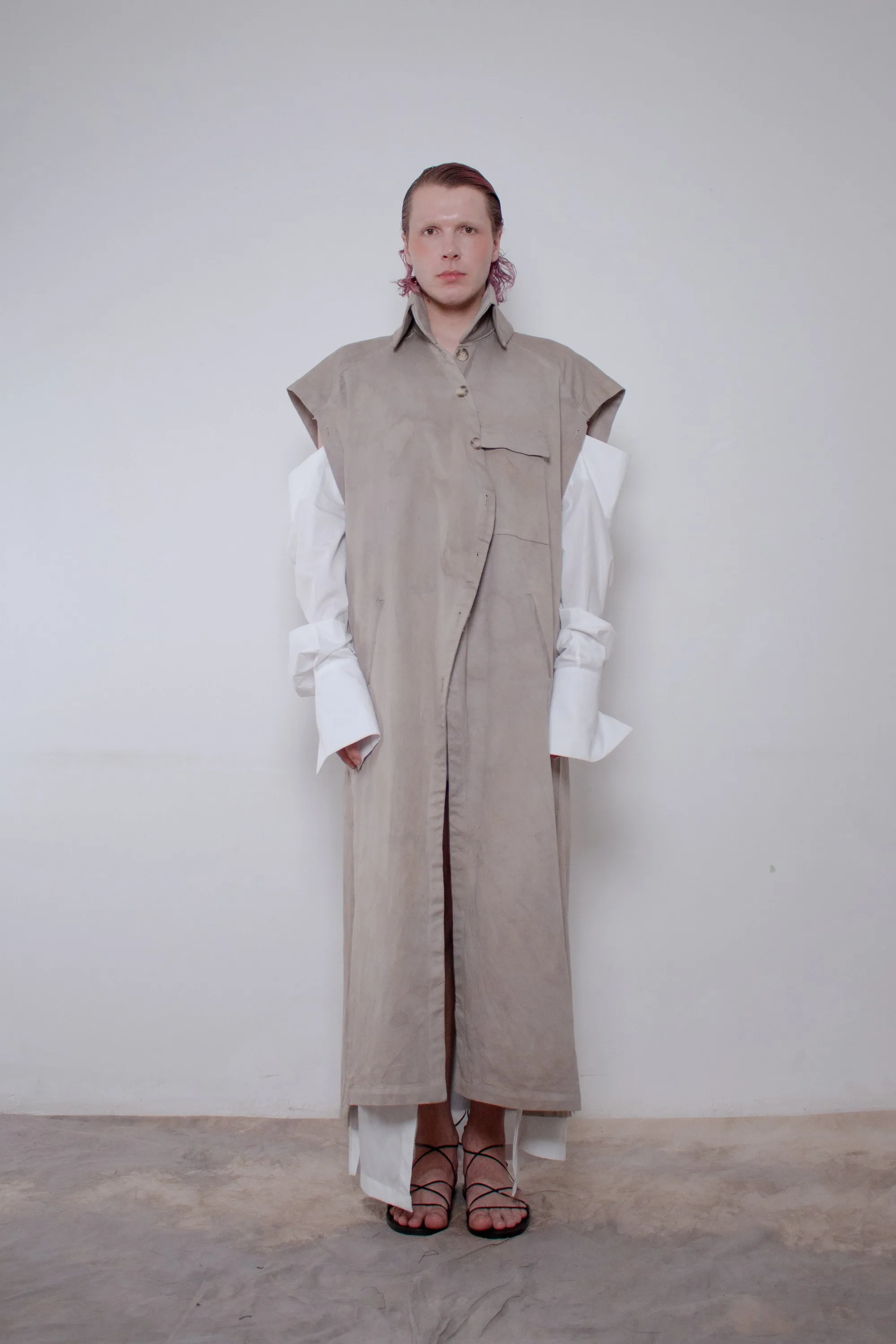 Naturally Dyed Elongated Cotton Twill Jacket