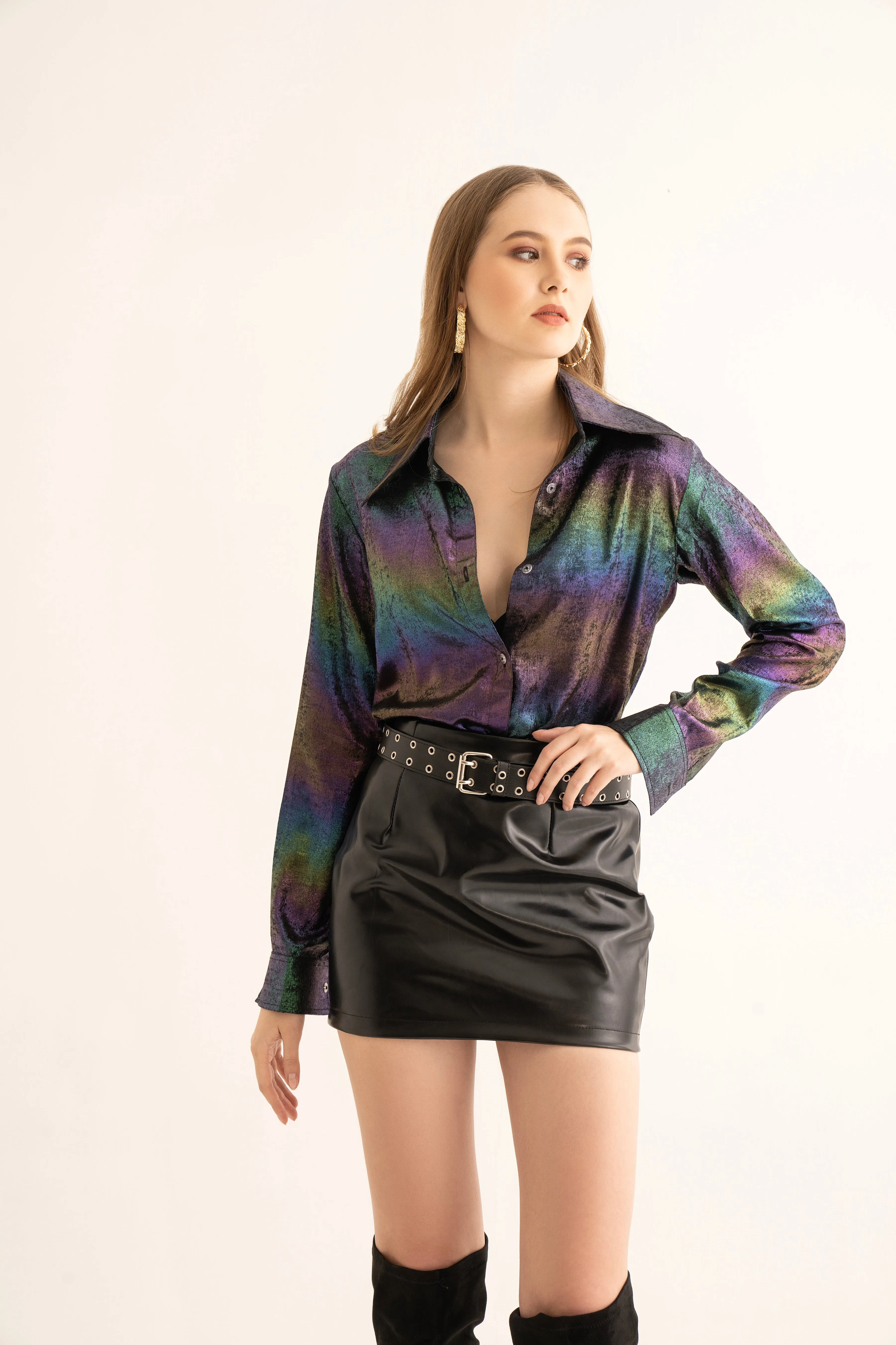 Nightfall Shimmer Oversized Shirt