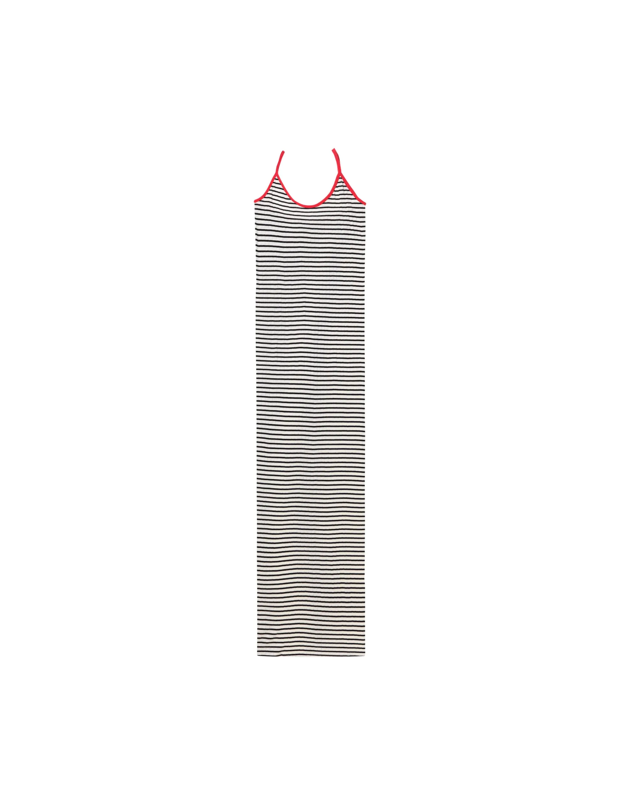 NPS Strap Dress NPS Stripe, NPS Ecru/Black/Red