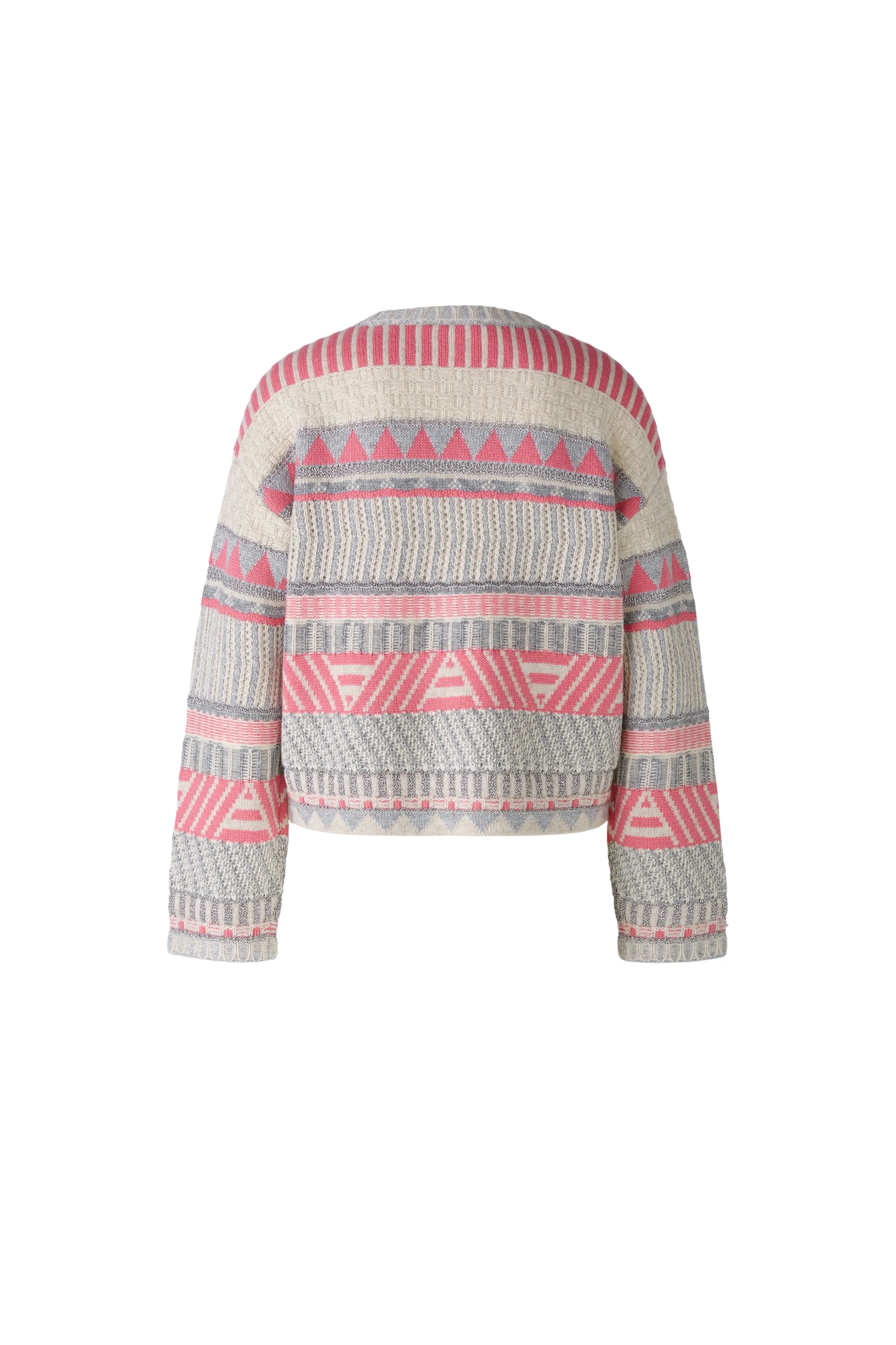 Oui Pink/Cream Aztec Print Jumper