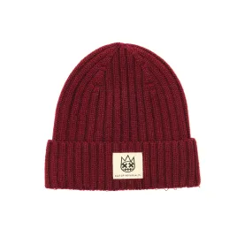 SHIMUCHAN LOGO KNIT HAT IN VINTAGE MERLOT