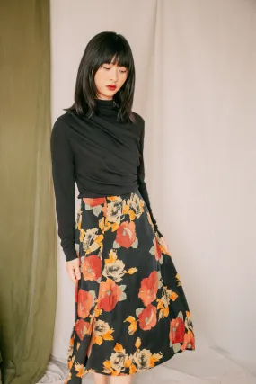 slip skirt floral print