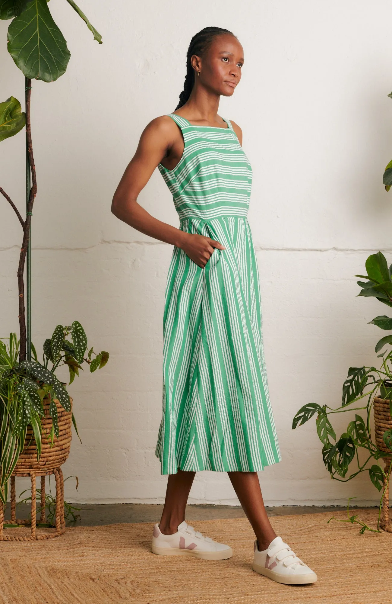 Suki Beachcomber Stripe Green Dress