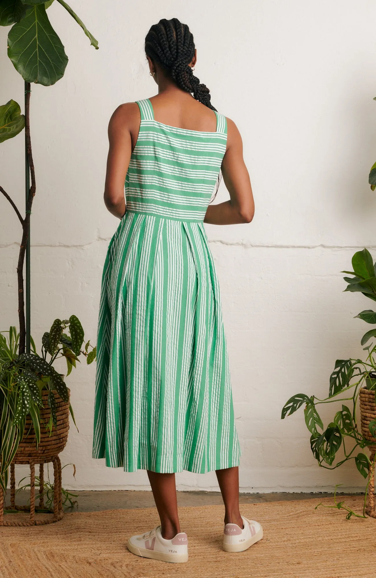 Suki Beachcomber Stripe Green Dress